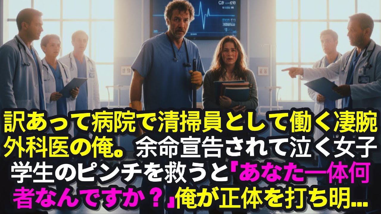 【心を癒す話】訳あって病院で清掃員として働く凄腕外科医の俺。余命宣告されて泣く女子学生のピンチを救うと「あなた一体何者なんですか？」俺が正体を打ち明けると
