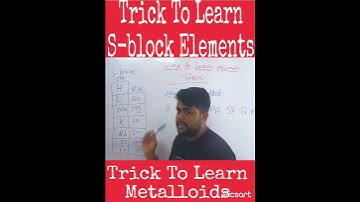 Trick To Learn ||S-block Elements ||Name of Metalloids ||#shorts #neet #jeemains #chemistry #viral.