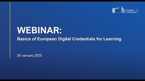 Basics of European Digital Credentials for Learning