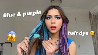 DYING MY HAIR BLUE & PURPLE… | *gone wrong *