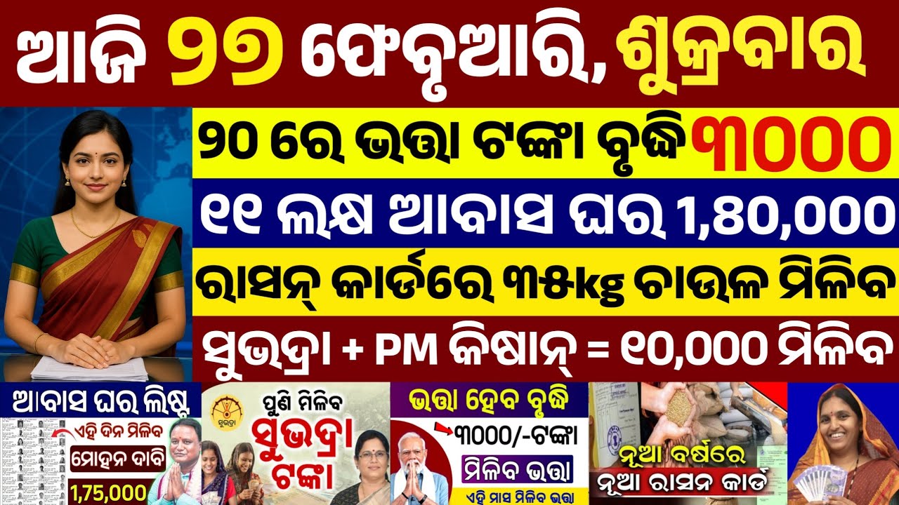 today's morning news odisha/27 february 2026/subhadra yojana online apply process/odisha news today