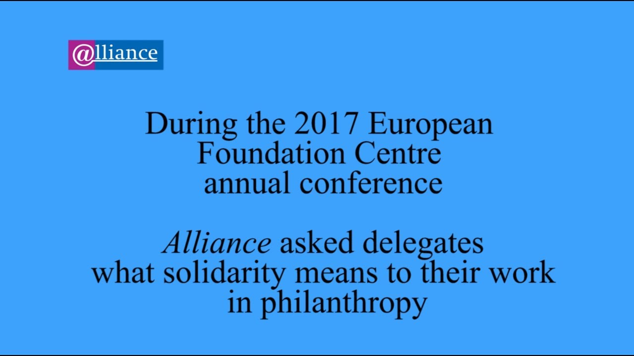 Video What does solidarity mean in your philanthropic work? YouTube