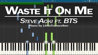 Steve Aoki Ft. Bts - Waste It On Me Piano Cover Synthesia Tutorial By Littletranscriber