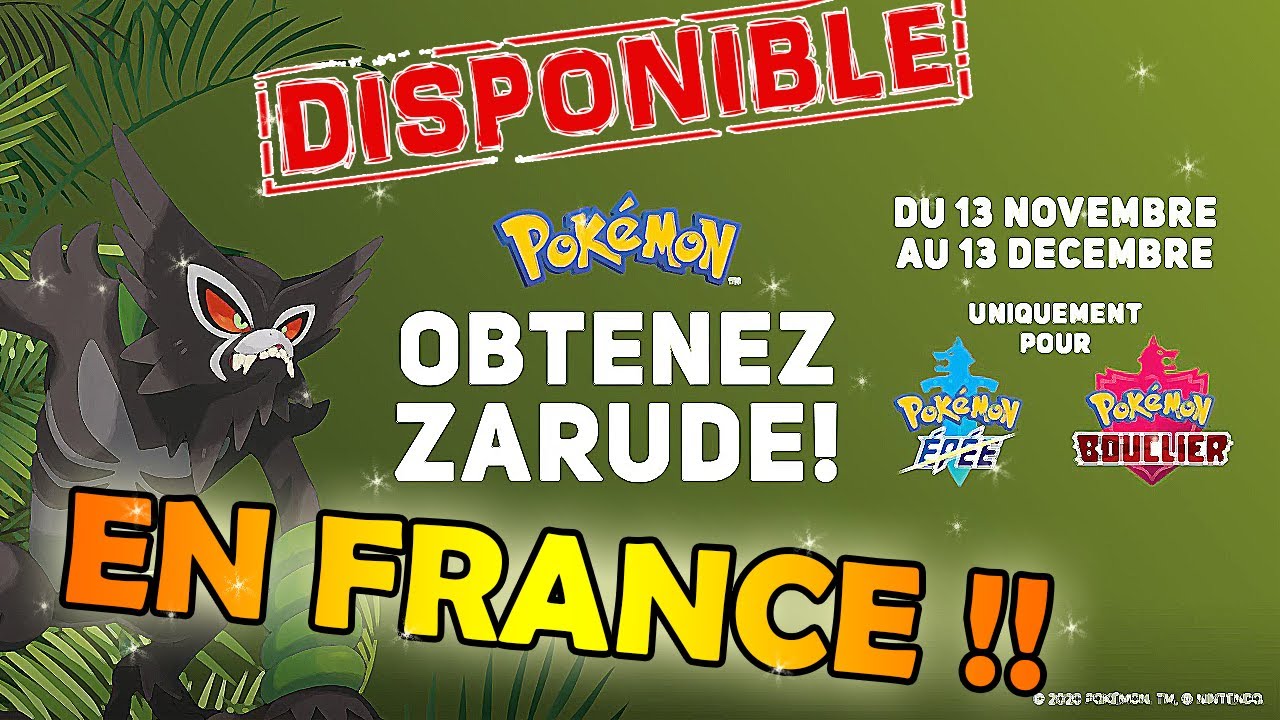 Zarude Disponible En France L Obtenir Dans Pokemon Epee Bouclier Youtube Zarude Disponible En France L Obtenir Dans Pokemon Epee Bouclier Youtube