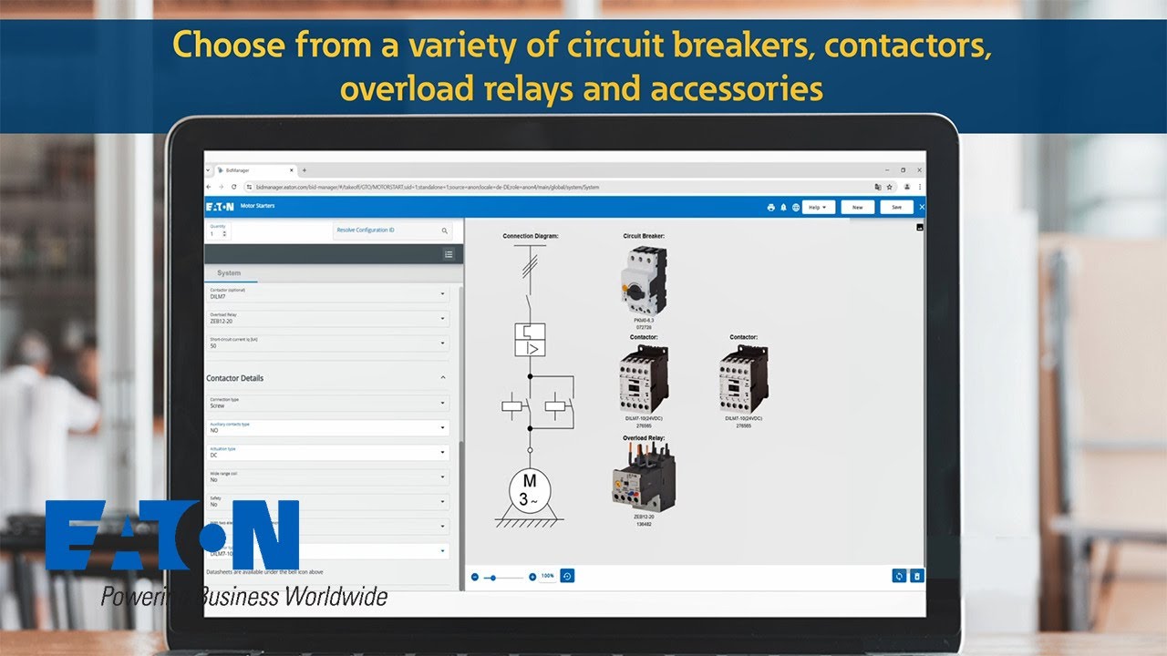 Eaton's Motor Starters Combinations Configurator