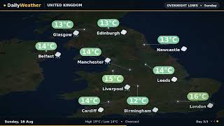 United Kingdom Weather Forecast — Aug 14, 2026