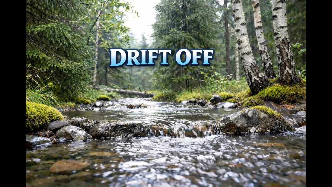 Drift Off to Rainy Stream Sounds Fast #SleepSounds #RainAmbience