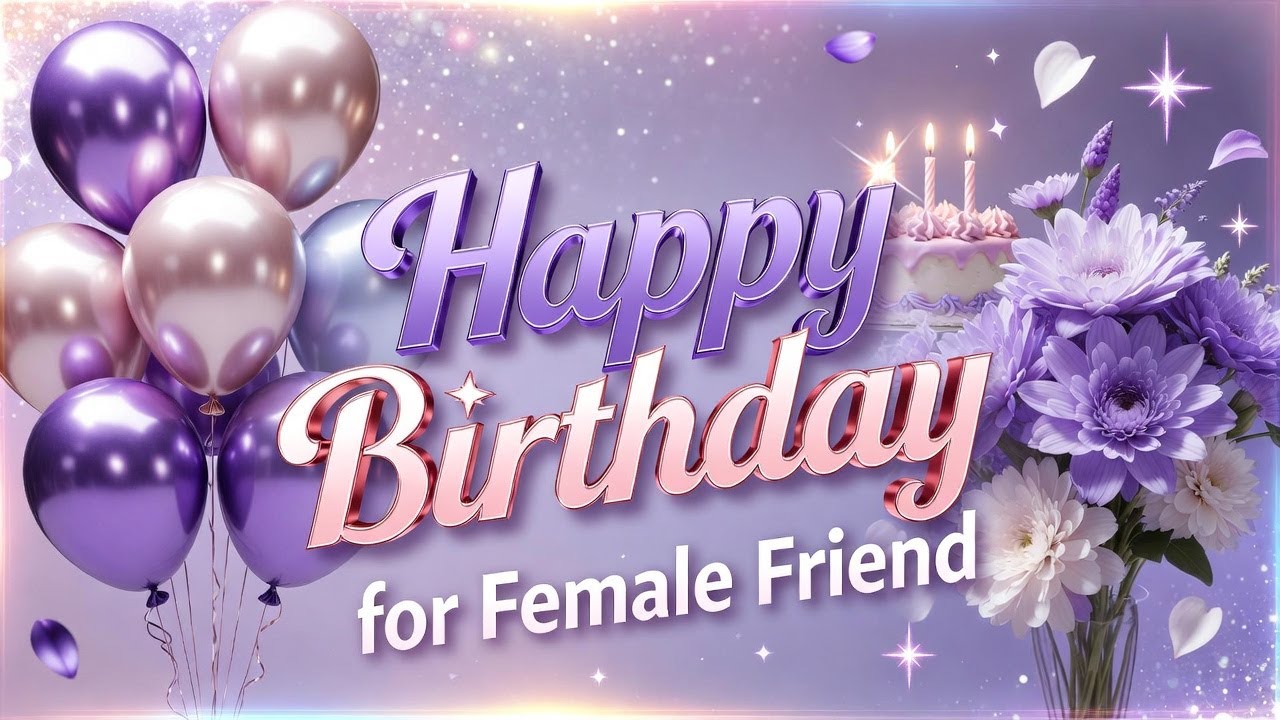 Happy Birthday Video for Female Friend | Beautiful Animated Birthday Message with Music