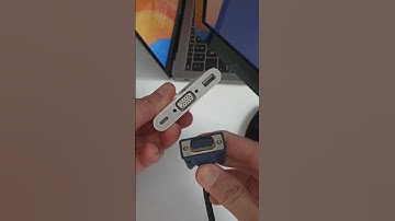 Plug the VGA monitor cable into USB-C multi adapter on Apple MacBook for external display #shorts