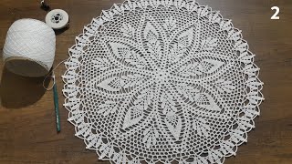 Tığişi Örgü Büyük Yuvarlak Dantel Modeli & Crochet Knitting Big Round Part 2