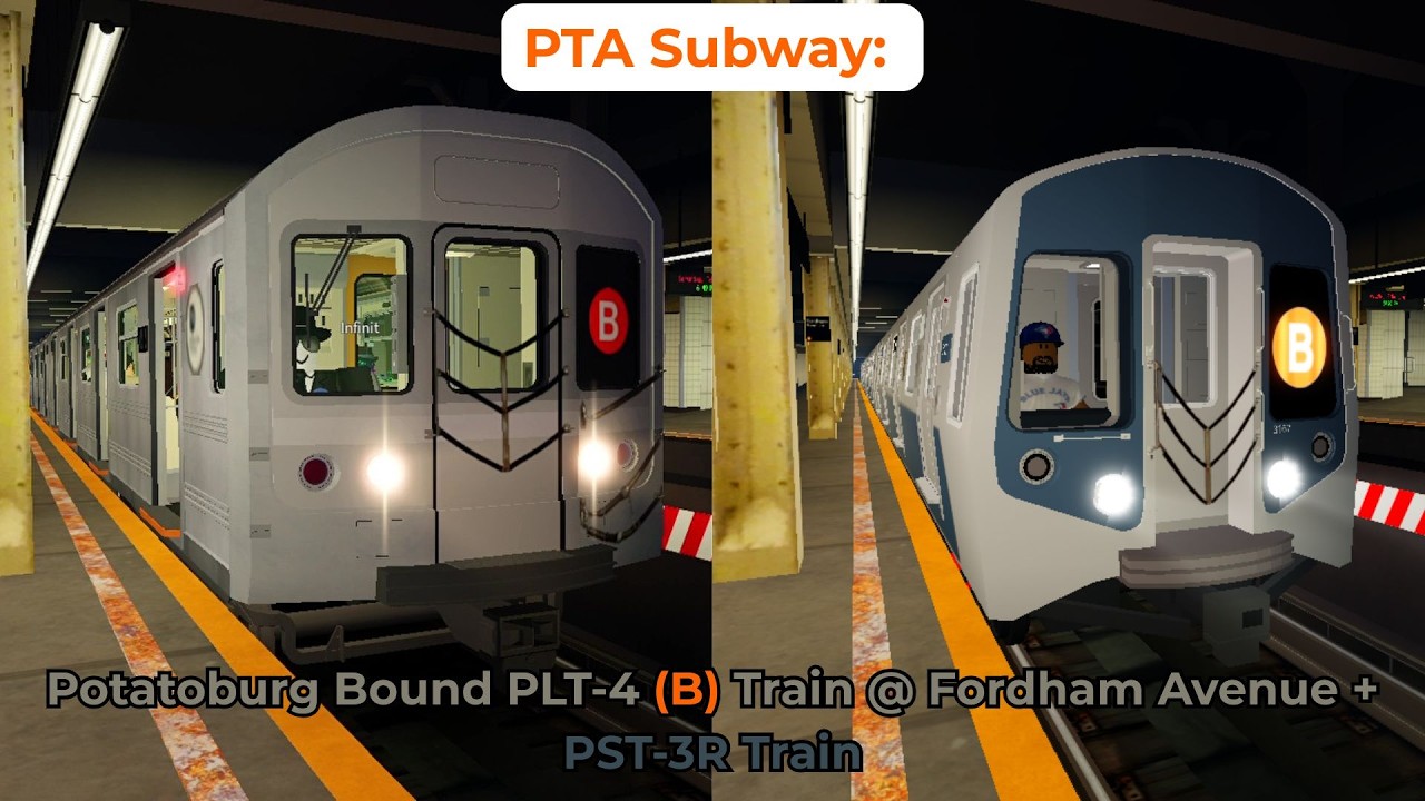 PTA Subway: Potatoburg Bound Rebuilt PLT-4 (B) Train @ Fordham Avenue + PST-3R Train