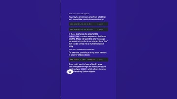 ValueError: setting an array element with a sequence #shorts