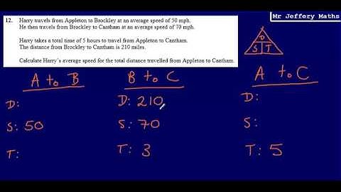 12. Speed, distance, time (GCSE Maths - Edexcel Practice Tests Set 4 - 1H)