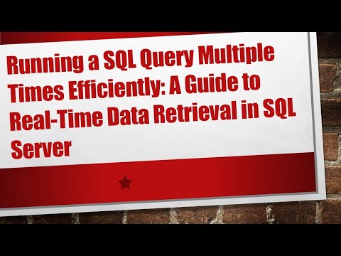 Running a SQL