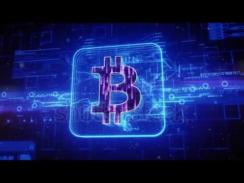 stock footage abstract animation of bitcoin currency sign in digital cyberspace