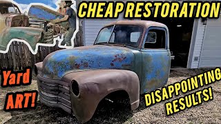 Extreme Budget Restoration on a Rusty 1948 GMC. Turning Scrap Metal Into Yard Art