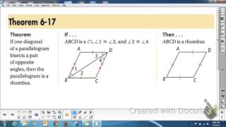 GEOMETRY 6.5 Conditions for Rhombus, Rectangles and Squares