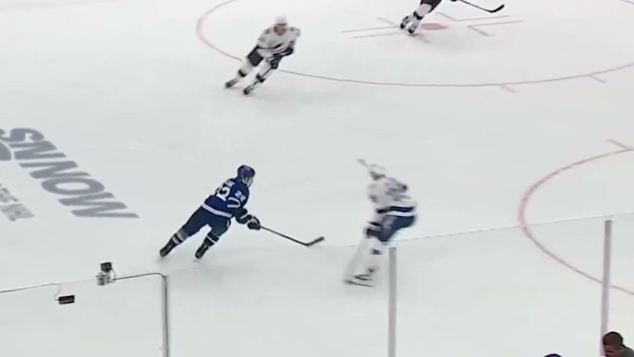 Jake McCabe clean check on Ross Colton