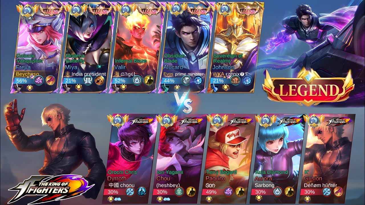 LEGEND VS KOF (The King of fighters) WHO WILL WIN? SUPER INTENSE MATCH 5V5