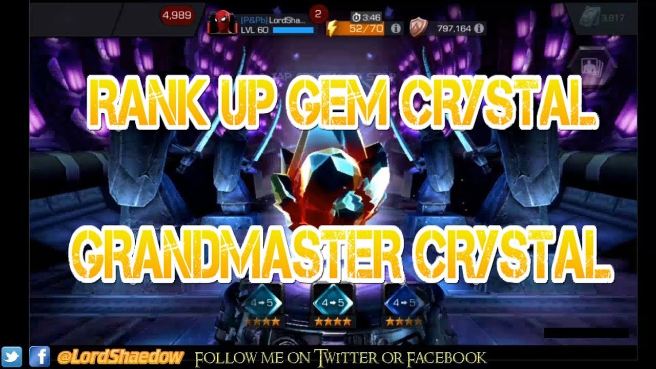 Marvel Contest of Champions - Rank Up Gem Opening and Grandmaster Crystal