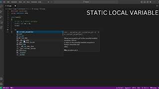 C++ (Programming Language) Project 63: 'Static Local Variable' Created by Trishanth Kumar
