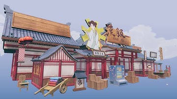 Chinese Stylized Modular Hanfu Clothes Store Exterior Release Trailor 3 - Unity Asset Store