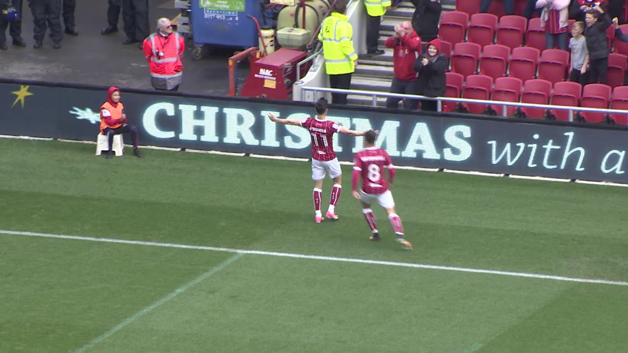 O'DOWDA GOAL v CARDIFF CITY football score