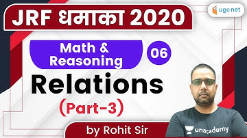 11:30 AM - JRF Dhamaka 2020 (Paper-1) | Math & Reasoning by Rohit Sir | Relations (Part-3)