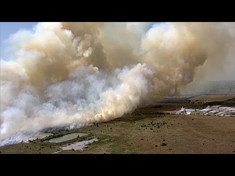 Grass fire in Texas producing heavy smoke Wednesday