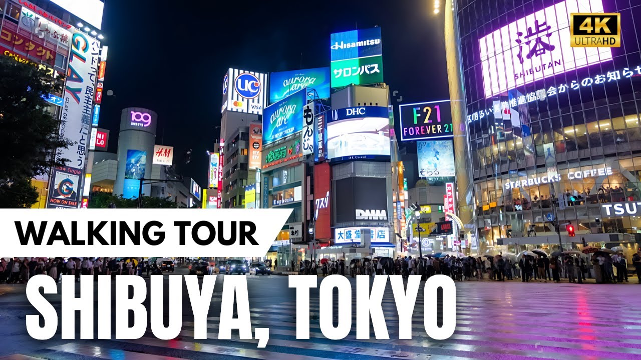 SHIBUYA SURREAL VIEW! Shibuya Tokyo Night Walking under the Rain (4K)