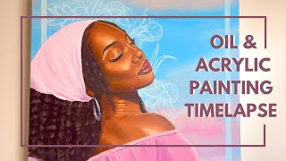 paint with me | oil and acrylic painting timelapse / process