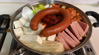 SUB 리얼리티 먹방) 킬바사 부대찌개 계란말이 버터밥 국룰조합_ Budae Jjigae(Spicy Sausage Stew) Reality Mukbang