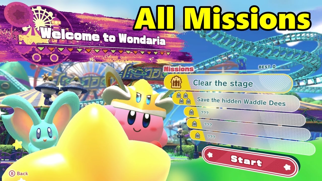 Welcome to Wondaria. All missions. Kirby and the forgotten land