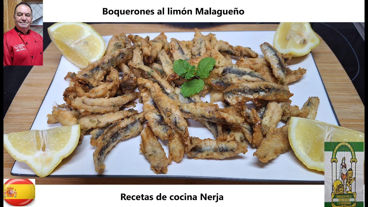 Boquerones Malagueño al limón: Malagan Anchovies with Lemon.