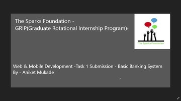 Basic Banking System | Web Development | Task 1 | The Sparks Foundation | Aniket Mukade