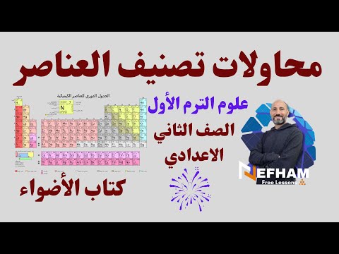 محاولات تصنيف العناصر علوم الصف الثاني الاعدادي الترم الأول  كتاب الأضواء