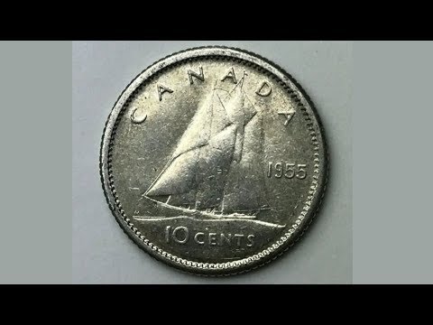 CANADA 1955 10 CENTS Coin VALUE + REVIEW