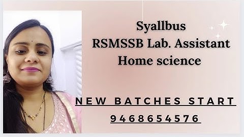 Lab Assistant Home Science Classes