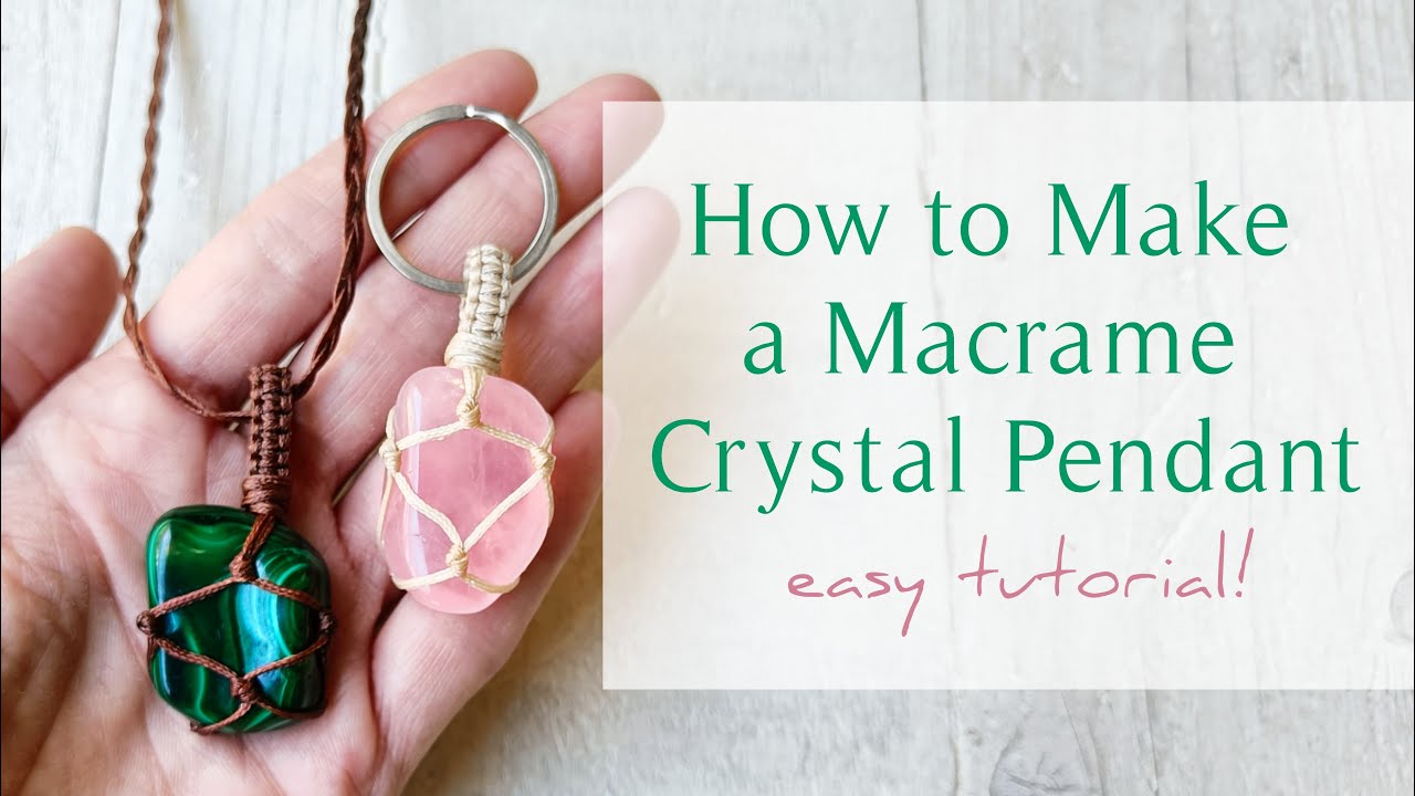 DIY macrame crystal necklace 