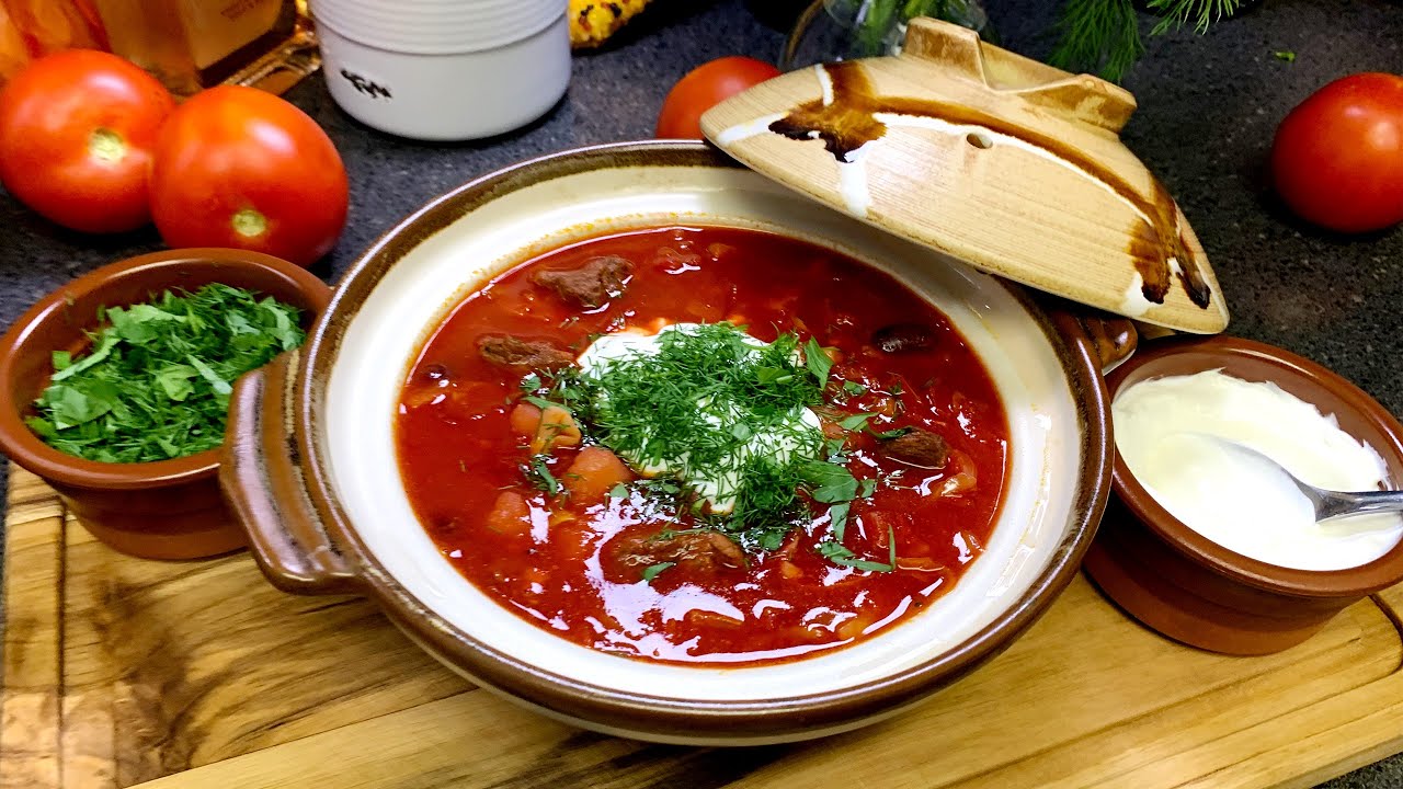 🇺🇦 Borsch – Ukrainian Soul Food! Roasted Beet and Meat Soup