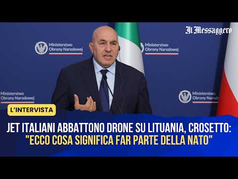 Video Jet italiani abbattono drone su Lituania, Crosetto: Ecco cosa significa far parte della Nato