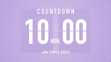 10 Minute Countdown Timer ⏳ Flip Clock with Bell Alerts 💜🔔