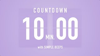 10 Min Countdown Flip Clock Timer \/ Simple Beeps 🫐 🔔