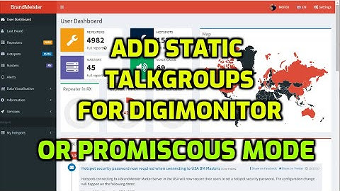 HOW TO ADD STATIC TALK GROUPS IN BRANDMEISTER FOR DIGIMONITOR OR PROMISOUUS MODE