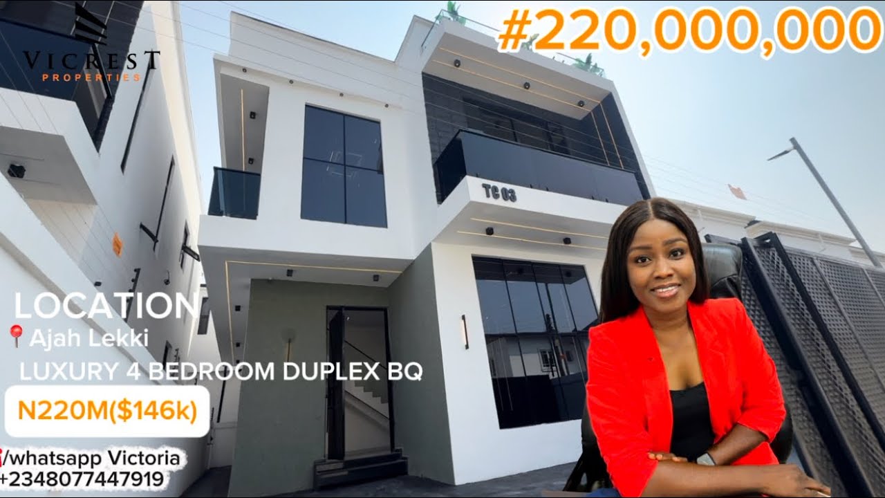 House for sale in Lekki Lagos Nigeria:Luxury 4 bedroom  Fully detached duplex Bq in Ajah Lekki N220M