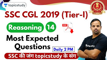 2:00 PM - SSC CGL 2019 (Tier-I) | Reasoning by Sachin Modi Sir | Most Expected Questions