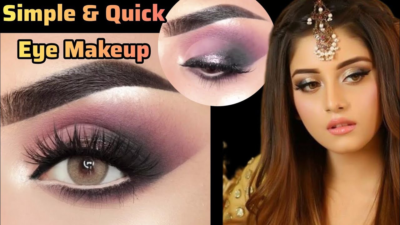 Just 2 Mins Step By Step Smokey College Going Eye Makeup||Quick & Easy Smokey Eye Makeup For Girls||