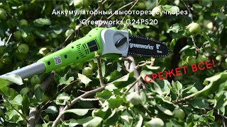 Аккумуляторный высоторез-сучкорез GreenWorks G24PS20