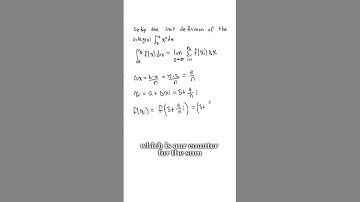 190 - Using the limit definition of an integral