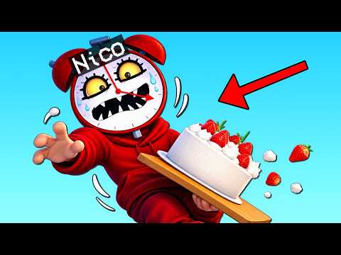 NICO MUST NOT DROP THE CAKE OR THE VIDEO ENDS.
